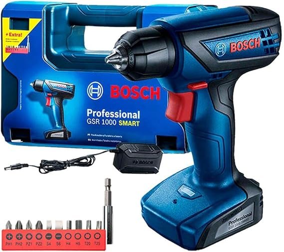 Bosch Furadeira Parafusadeira GSR 1000 Smart, Com Acessórios, 12 Volts Bosch Furadeira Parafusadeira GSR 1000 Smart, Com Acessórios, 12 Volts - Imagem 1