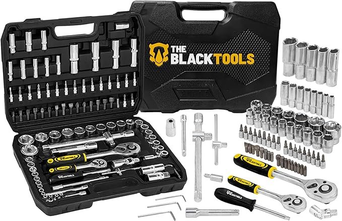 Jogo de Ferramentas 94 Peças The Black Tools TKF94 Soquetes, Chaves e Bits Encaixe 1 4 e 1 2 Aço Cromo Vanádio Jogo de Ferramentas 94 Peças The Black Tools TKF94 – Soquetes, Chaves e Bits – Encaixe 1/4" e 1/2" – Aço Cromo Vanádio - Imagem 1