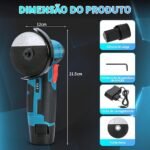 Keleme Esmerilhadeira Lixadeira Manual Recarregável 12V, Lixadeira Portátil Esmerilhadeira, Kit Completo de Velocidade Com 2 Discos de Corte - Imagem 2