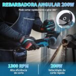 Keleme Esmerilhadeira Lixadeira Manual Recarregável 12V, Lixadeira Portátil Esmerilhadeira, Kit Completo de Velocidade Com 2 Discos de Corte - Imagem 3