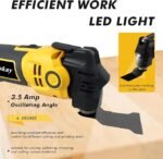 Kit De Serra Oscilante Com Fio 3,5 A Ângulo Oscilação 4°, Ferramenta Elétrica 6 Velocidades Variáveis, 18 Lâminas Elétricas Multiferramentas Para Corte/Lixamento - Imagem 3