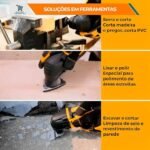 Multiferramenta Oscilante Elétrica MF3008-9 Ingco 300W C/Acessórios para Cortes Lixas Madeira Metal Rejunte - (220, Volts) - Imagem 3