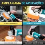 Politriz 1400W, 3000RPM, 110V, Automotiva, Multiuso, Roto Orbital, Mais Verde, Ferro Metal - Imagem 2