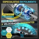 Politriz 1400W, 3000RPM, 110V, Automotiva, Multiuso, Roto Orbital, Mais Verde, Ferro Metal - Imagem 3
