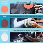 Politriz Lixadeira Portátil Sem Fio para polir carro Multifuncional Elétrica 12v Polimento Automotivo - Imagem 2