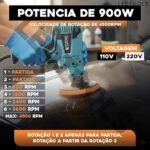 Politriz Polidor Lixadeira Elétrico Automotivo Multifuncional 900w 5 Polegadas Profissional Azul (110v Azul) - Imagem 2