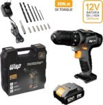 WAP Parafusadeira e Furadeira com Impacto à Bateria 12V BPFI-12K4, Kit de 13 Acessórios e Maleta, Torque 18 Níveis, Bivolt - Imagem 2